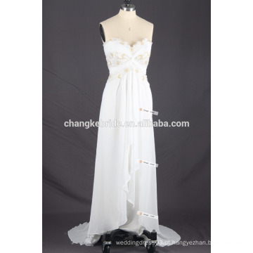 Lace Detail Bodice Strapless Ruffled Long Beach Wedding Dress